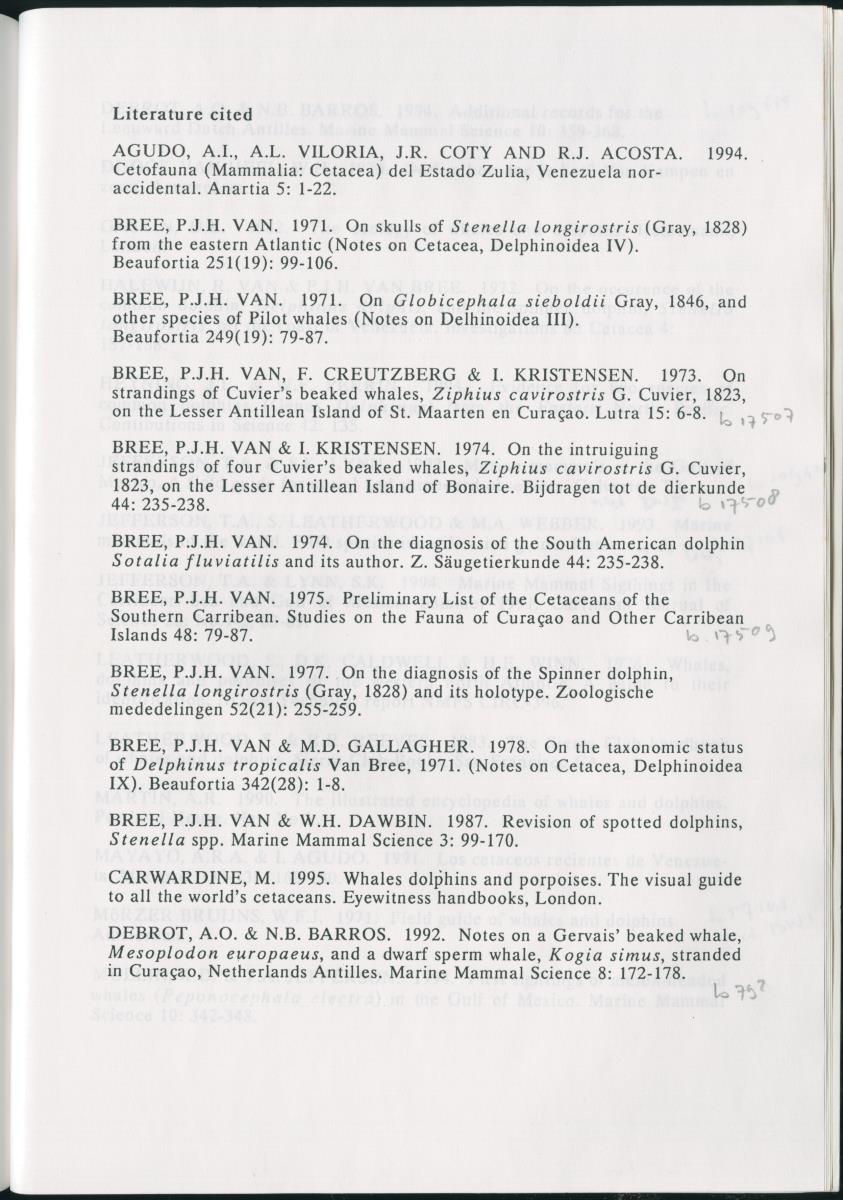 Z On the Occurence of Cetaceans in the Southern Carribean Sea - New Page