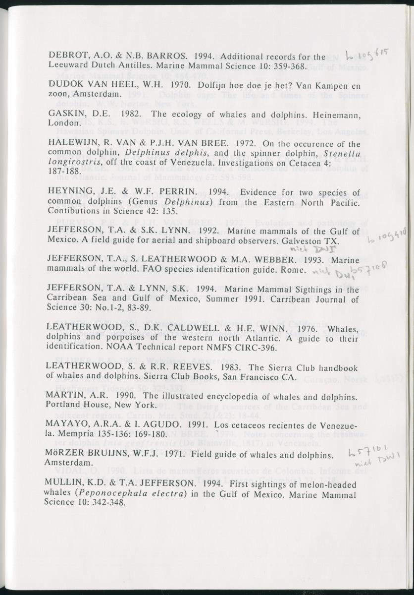 Z On the Occurence of Cetaceans in the Southern Carribean Sea - New Page