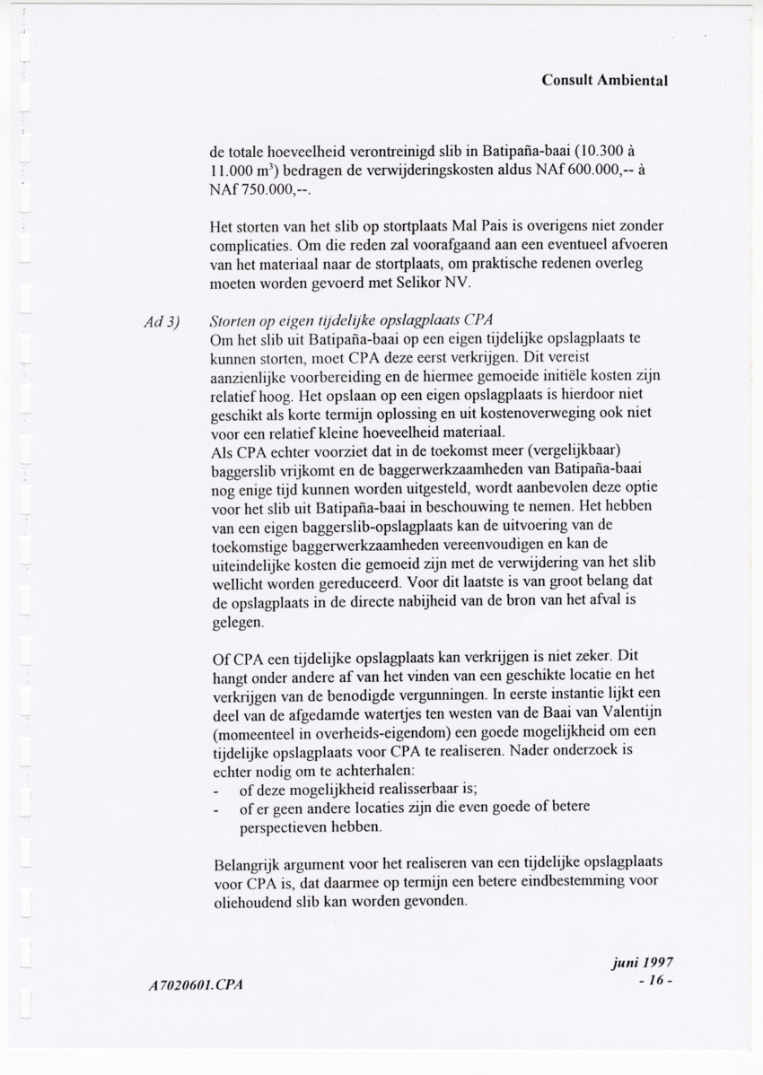 Curacao Ports Authority - slibonderzoek Batipana-baai - New Page