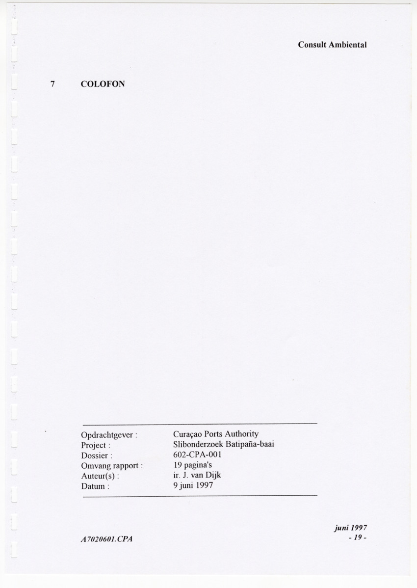 Curacao Ports Authority - slibonderzoek Batipana-baai - New Page