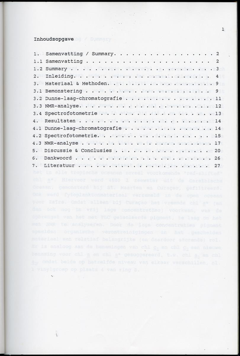 Z Karakterisering van het afwijkende chlorofyl a van vrijlevende mariene prochlorofyten - New Page