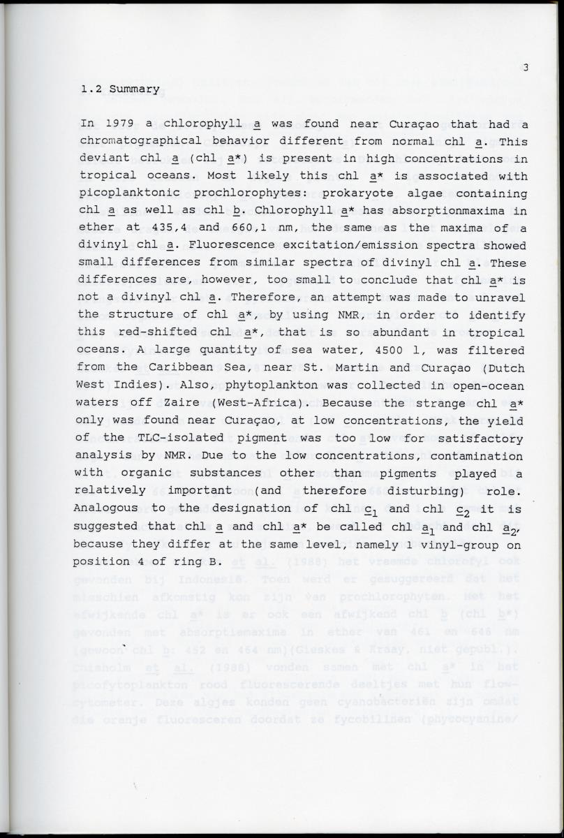 Z Karakterisering van het afwijkende chlorofyl a van vrijlevende mariene prochlorofyten - New Page