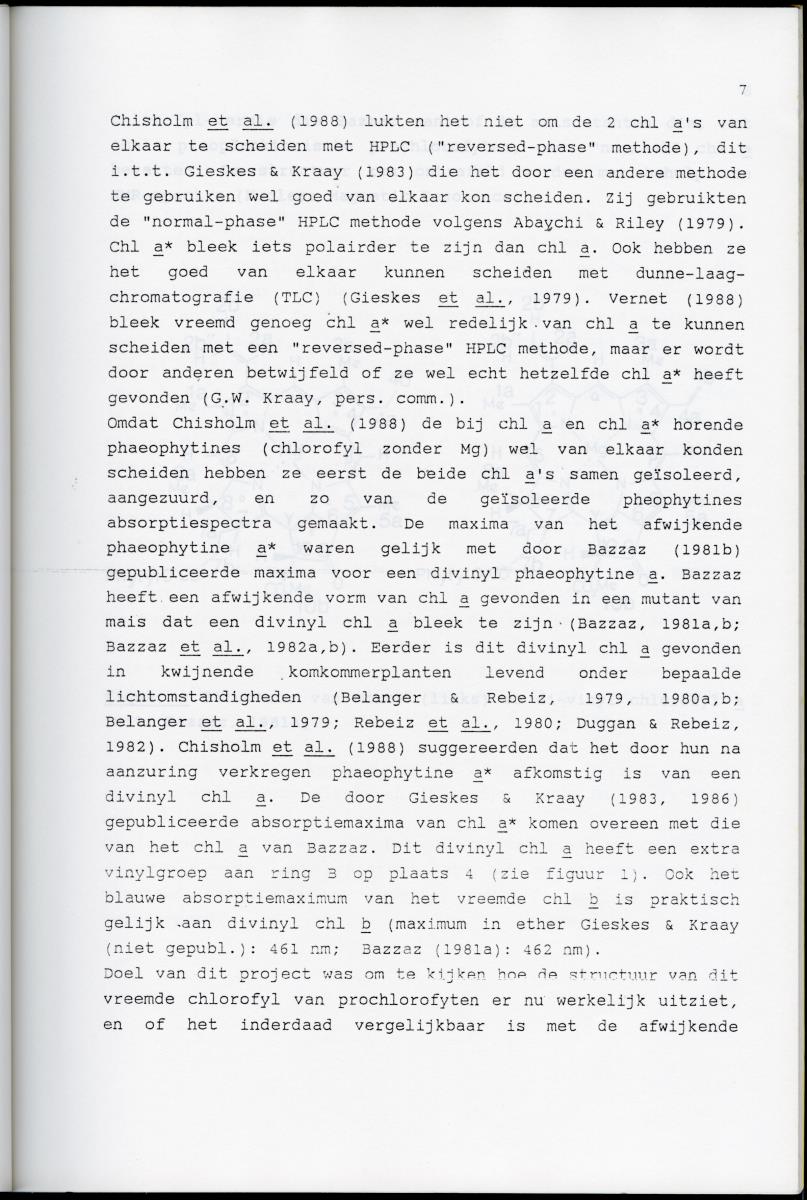 Z Karakterisering van het afwijkende chlorofyl a van vrijlevende mariene prochlorofyten - New Page