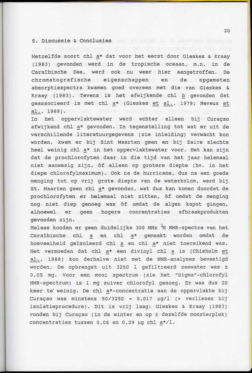 Z Karakterisering van het afwijkende chlorofyl a van vrijlevende mariene prochlorofyten - New Page
