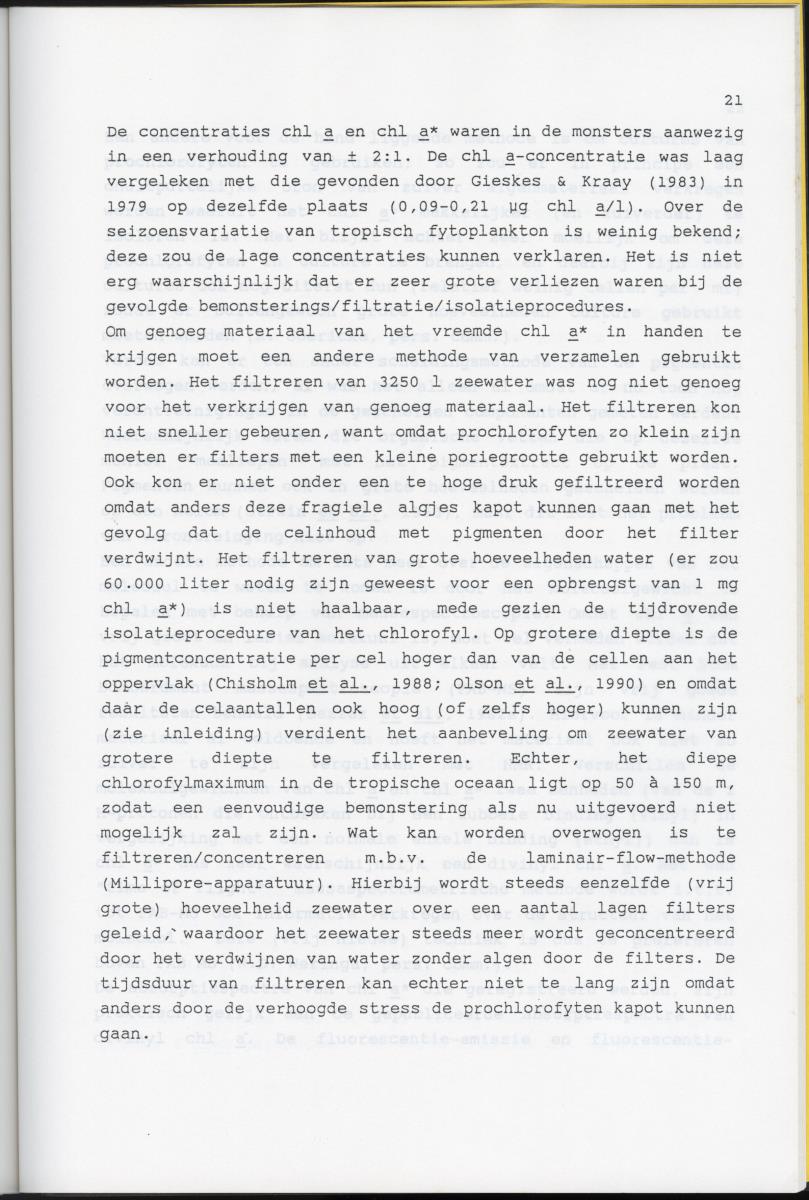 Z Karakterisering van het afwijkende chlorofyl a van vrijlevende mariene prochlorofyten - New Page
