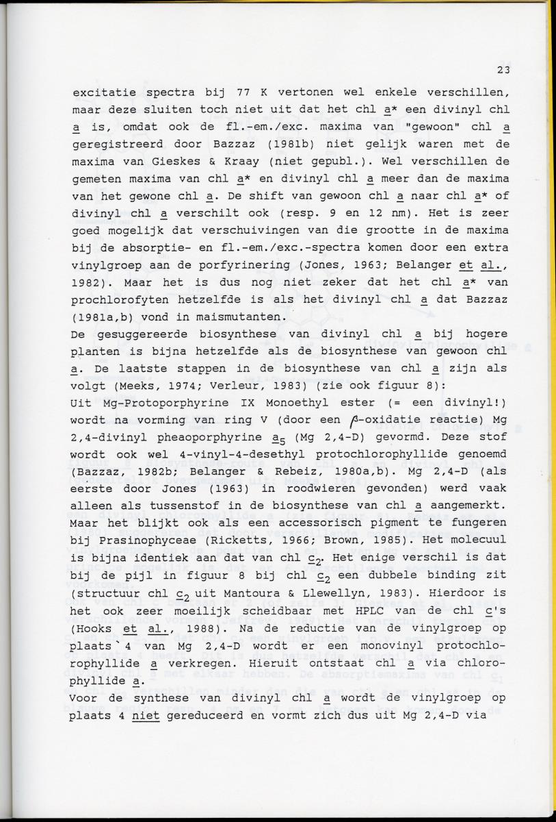 Z Karakterisering van het afwijkende chlorofyl a van vrijlevende mariene prochlorofyten - New Page
