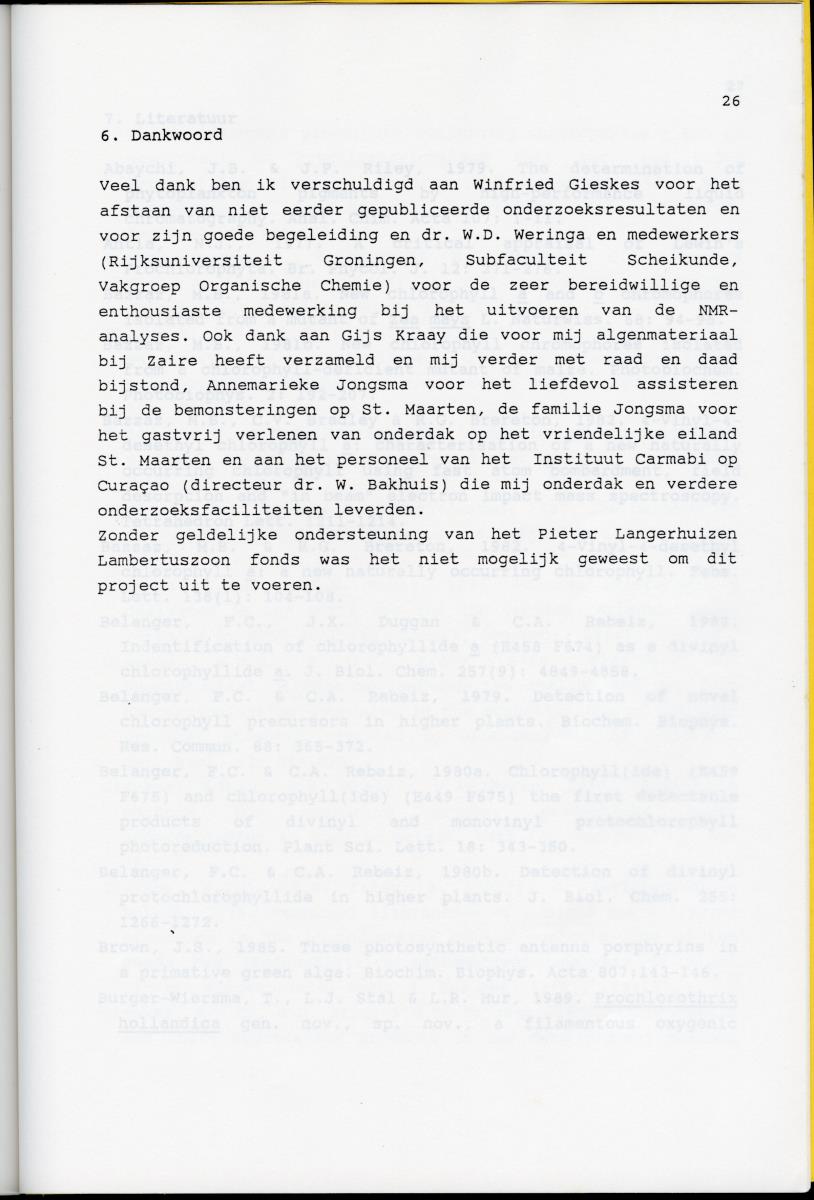 Z Karakterisering van het afwijkende chlorofyl a van vrijlevende mariene prochlorofyten - New Page