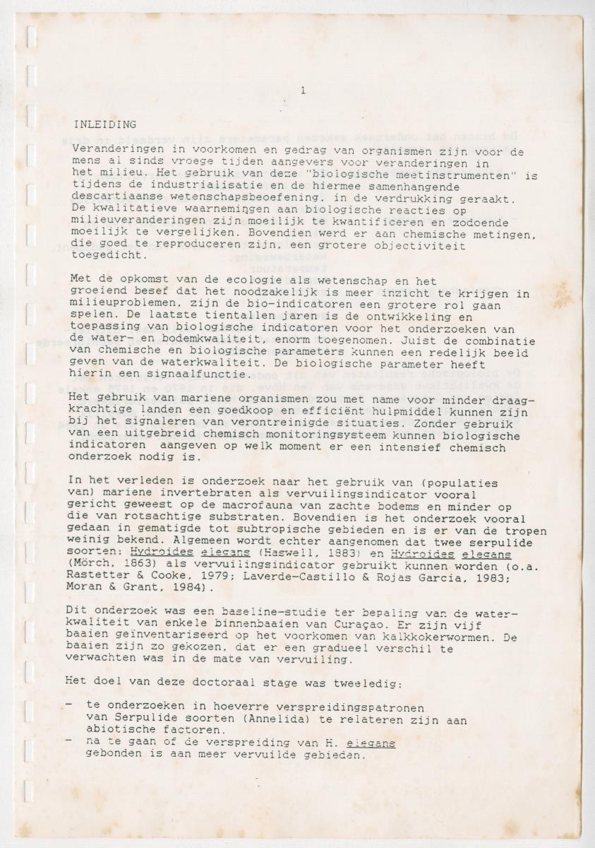 Z Een onderzoek naar de waterkwaliteit van enkele baaien van Curacao op basis van biologische en abiotische parameters - New Page