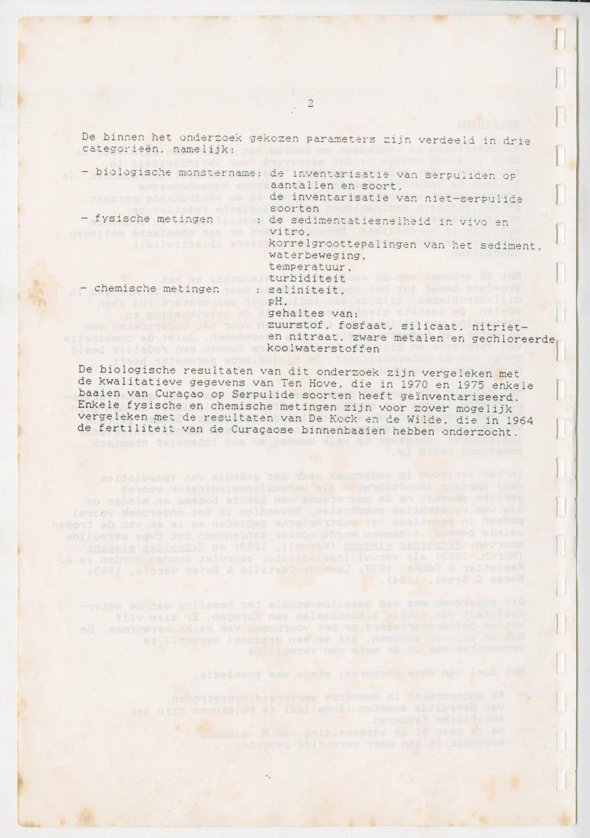 Z Een onderzoek naar de waterkwaliteit van enkele baaien van Curacao op basis van biologische en abiotische parameters - New Page