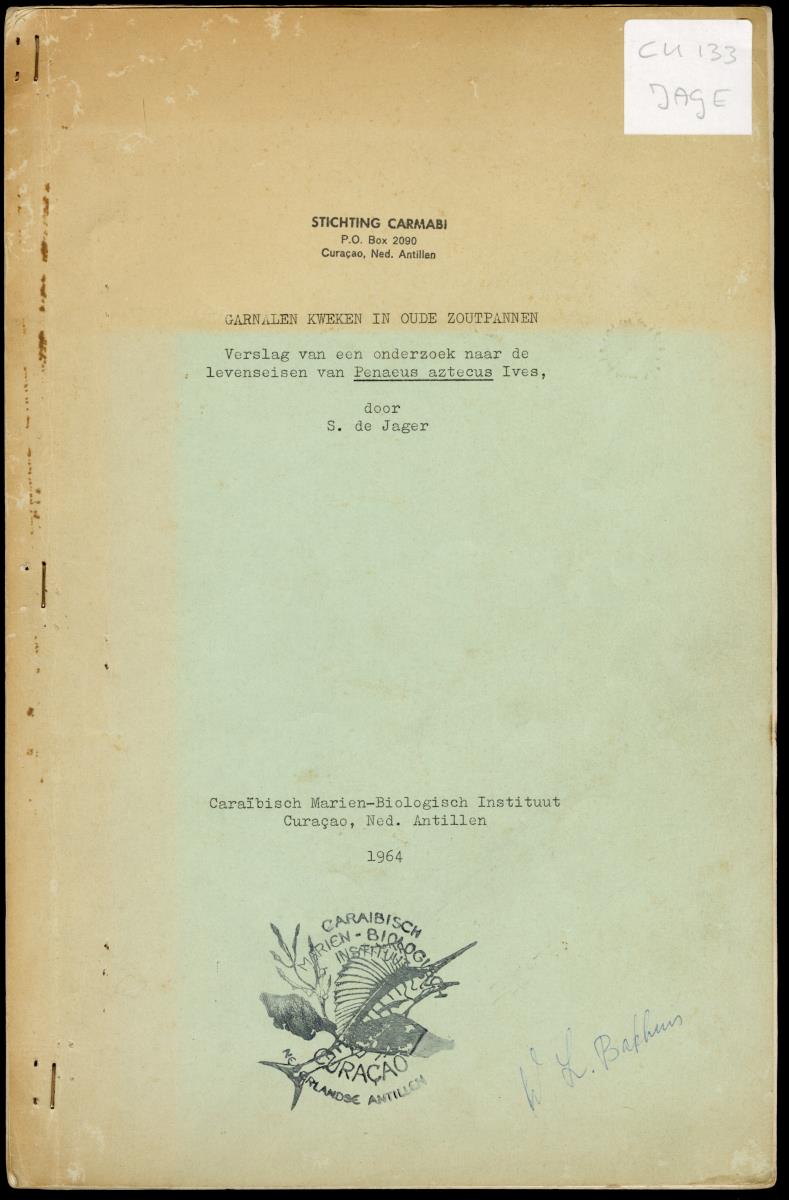 Z Garnalen kweken in oude zoutpannen - Verslag van een onderzoek naar de levenseisen van Penaeus aztecus Ives - New Page