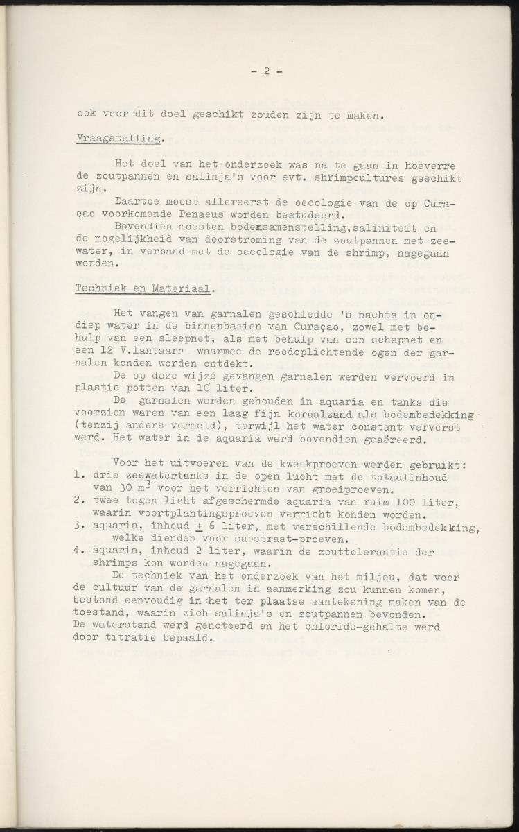 Z Garnalen kweken in oude zoutpannen - Verslag van een onderzoek naar de levenseisen van Penaeus aztecus Ives - New Page