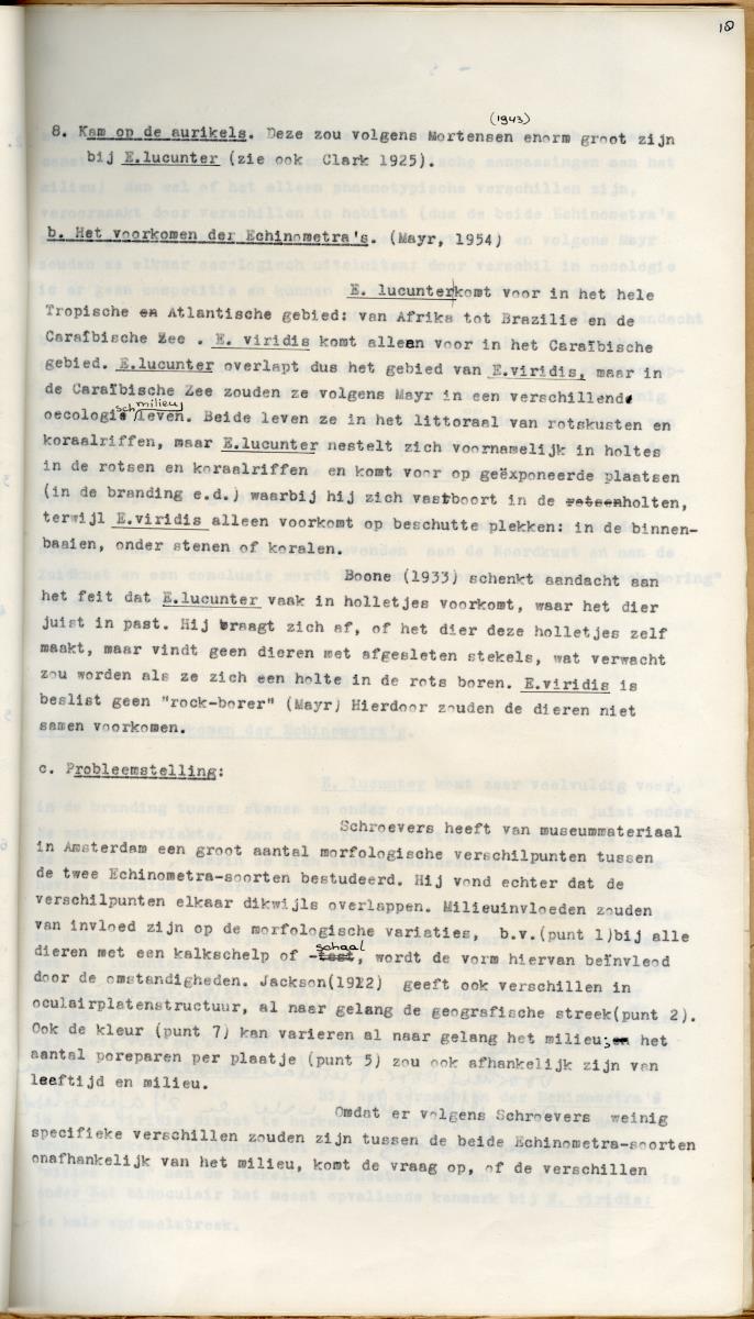 Z Een studie over de morfologische variabiliteit van enkele regulaire zeeegels in verband met milieufactoren (Diadema & Echinometra) - New Page