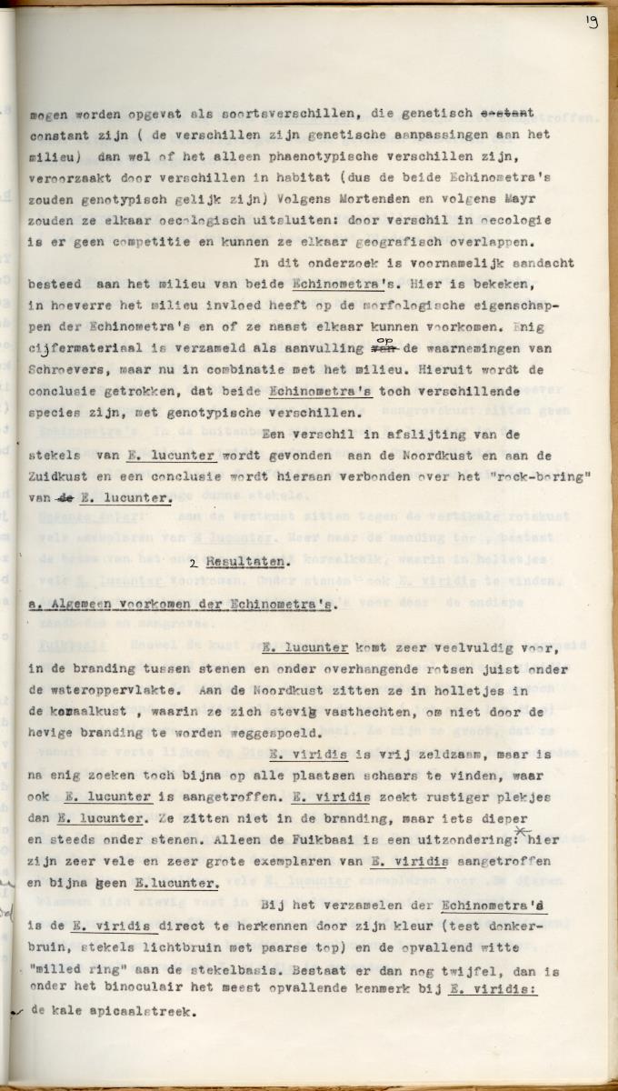 Z Een studie over de morfologische variabiliteit van enkele regulaire zeeegels in verband met milieufactoren (Diadema & Echinometra) - New Page
