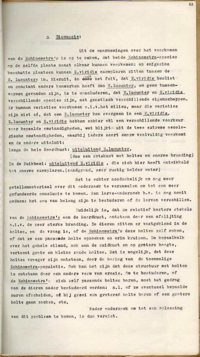 Z Een studie over de morfologische variabiliteit van enkele regulaire zeeegels in verband met milieufactoren (Diadema & Echinometra) - New Page