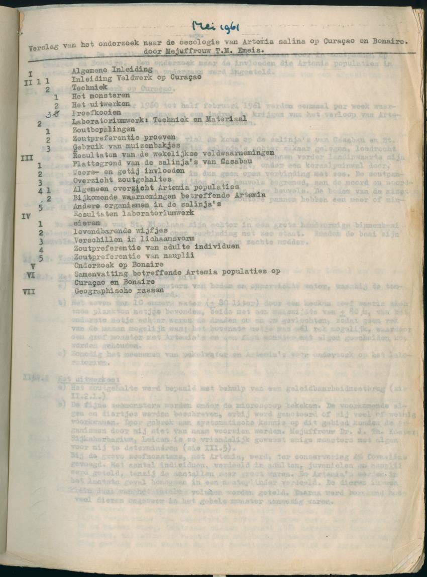Z Verslag van het onderzoek naar de ecologie van Artemia salina op Curacao en Bonaire - New Page