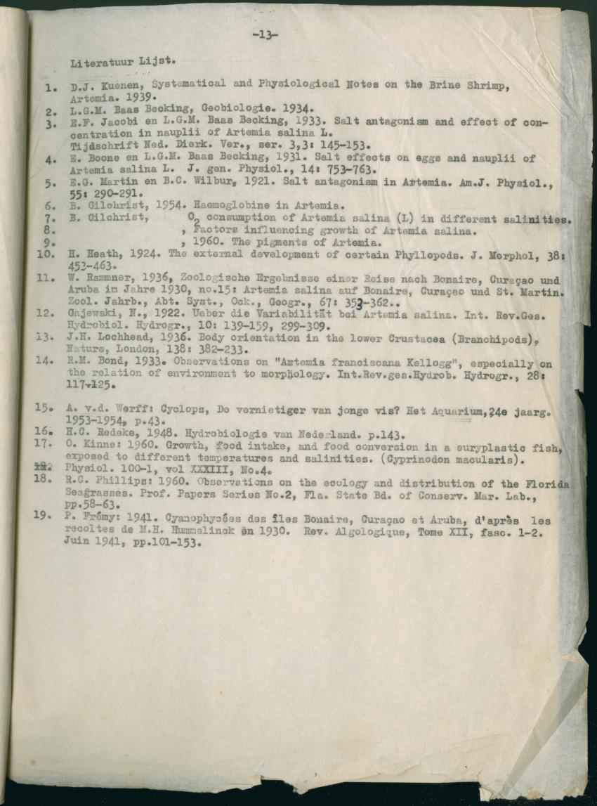 Z Verslag van het onderzoek naar de ecologie van Artemia salina op Curacao en Bonaire - New Page