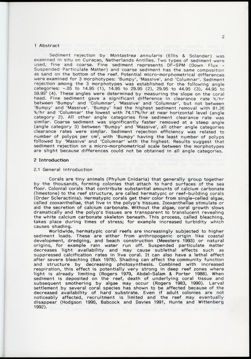 Z Differences in sediment rejection between the Caribbean Montastrea annularis morphotypes; 'Bumpy', "Massive' and 'Columnar' on a micro-morphological scale - New Page