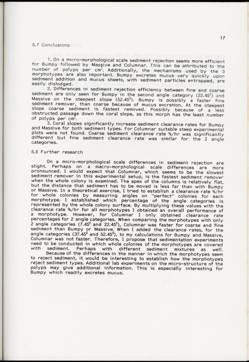 Z Differences in sediment rejection between the Caribbean Montastrea annularis morphotypes; 'Bumpy', "Massive' and 'Columnar' on a micro-morphological scale - New Page