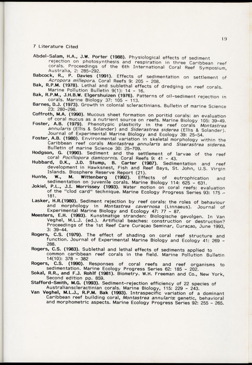 Z Differences in sediment rejection between the Caribbean Montastrea annularis morphotypes; 'Bumpy', "Massive' and 'Columnar' on a micro-morphological scale - New Page