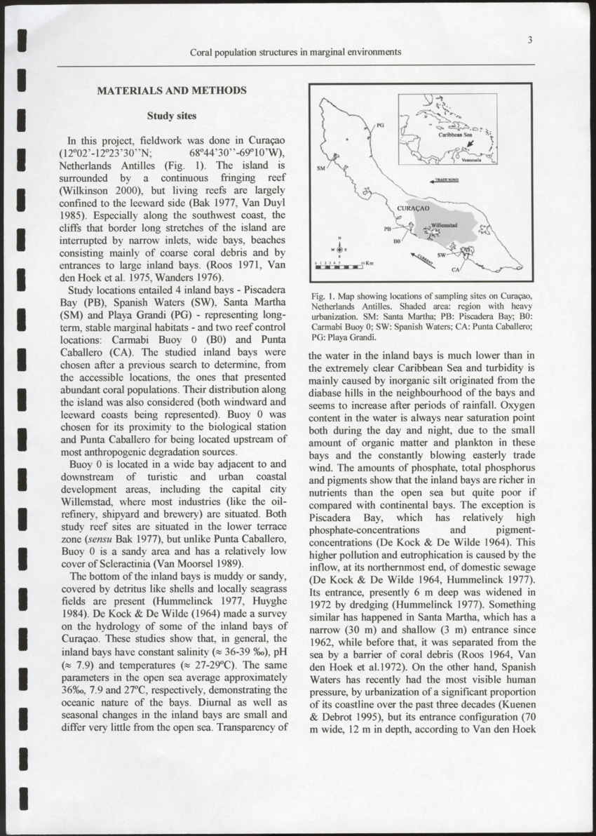 Coral population structures in marfinal environments: the inland bays of Curacao, Netherlands Antilles - New Page