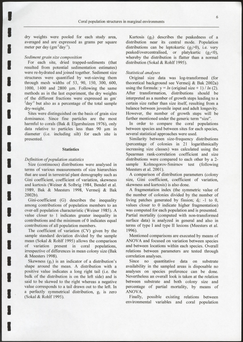 Coral population structures in marfinal environments: the inland bays of Curacao, Netherlands Antilles - New Page