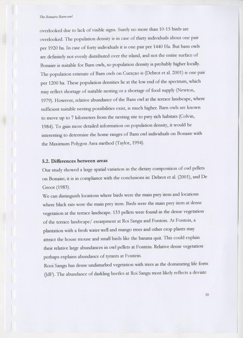 Z The Bonaire Barn-owl (Tyto alba): the first survey of roost sites and diet on Bonaire (an arid southern Caribbean island) - New Page