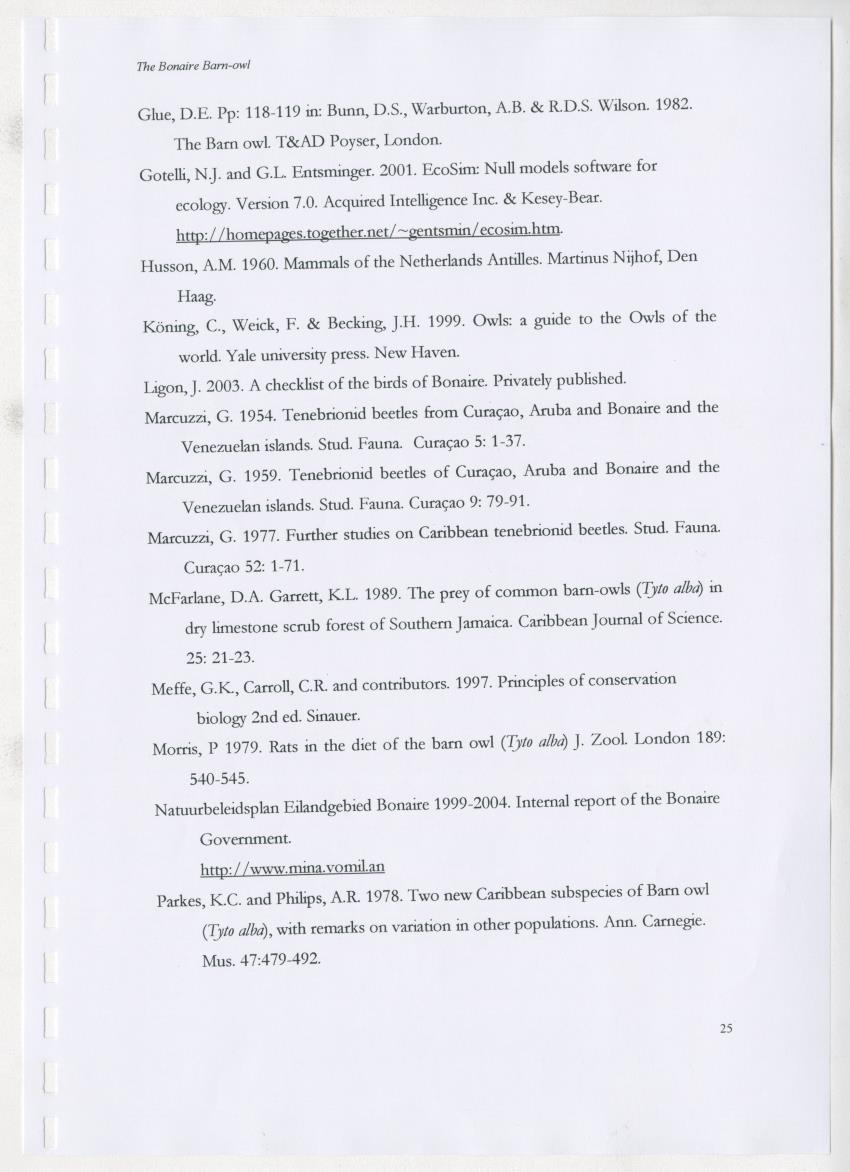 Z The Bonaire Barn-owl (Tyto alba): the first survey of roost sites and diet on Bonaire (an arid southern Caribbean island) - New Page