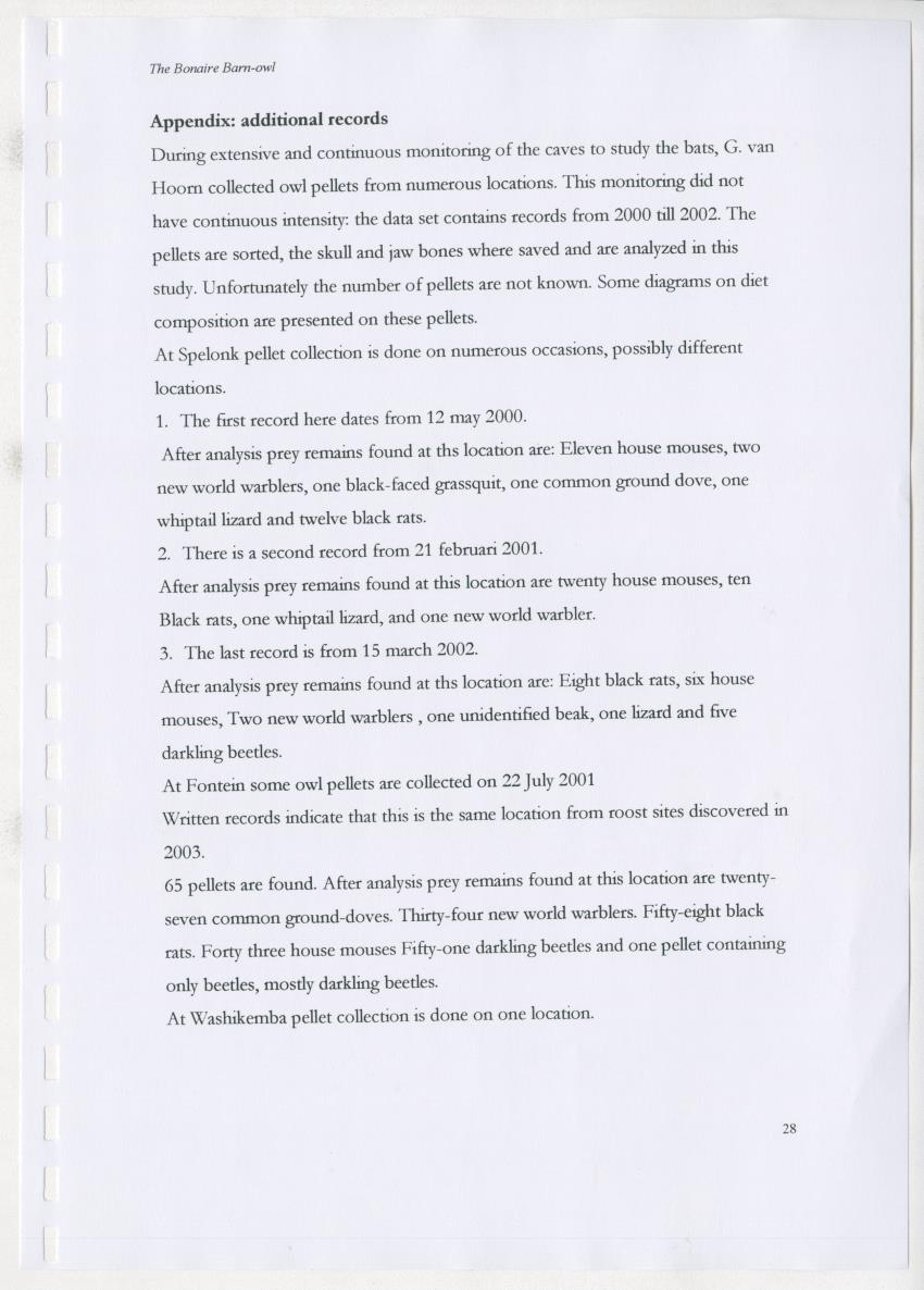 Z The Bonaire Barn-owl (Tyto alba): the first survey of roost sites and diet on Bonaire (an arid southern Caribbean island) - New Page