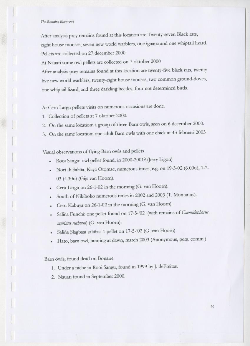 Z The Bonaire Barn-owl (Tyto alba): the first survey of roost sites and diet on Bonaire (an arid southern Caribbean island) - New Page