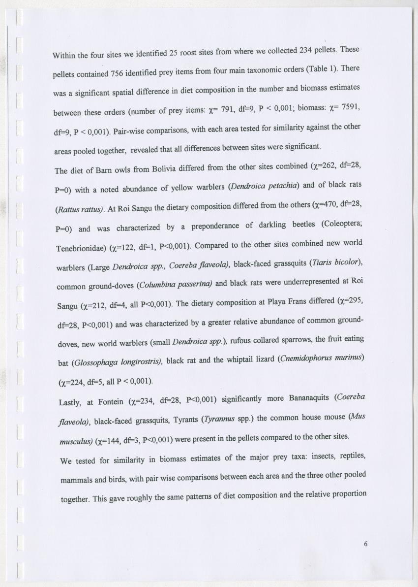 Z Spatial variation in the diet of the barn owl (Tyto alba) on a small tropical island - New Page