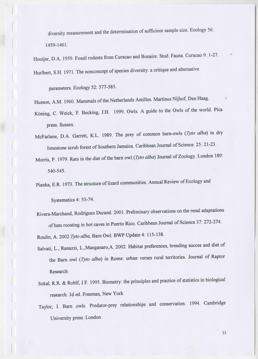 Z Spatial variation in the diet of the barn owl (Tyto alba) on a small tropical island - New Page