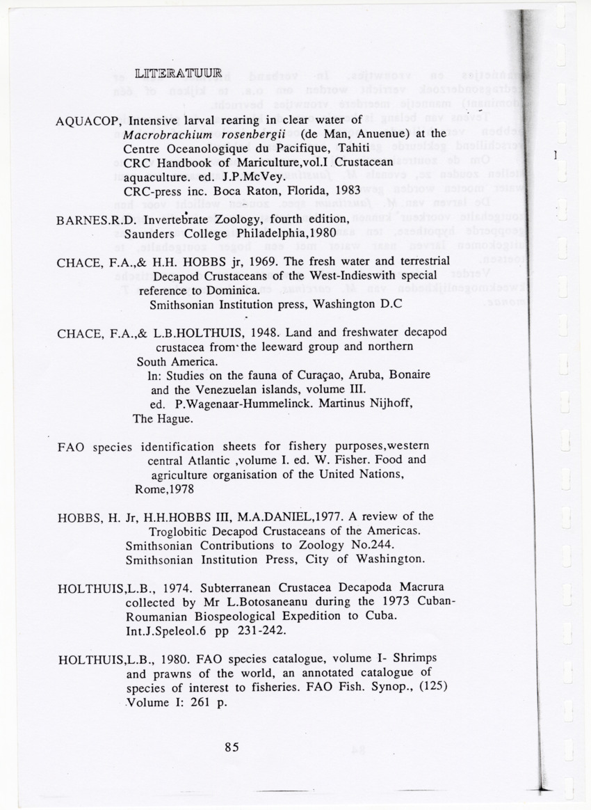 De zoetwatergarnalen van Bonaire - een survey en de mogelijkheden tot kweek - New Page