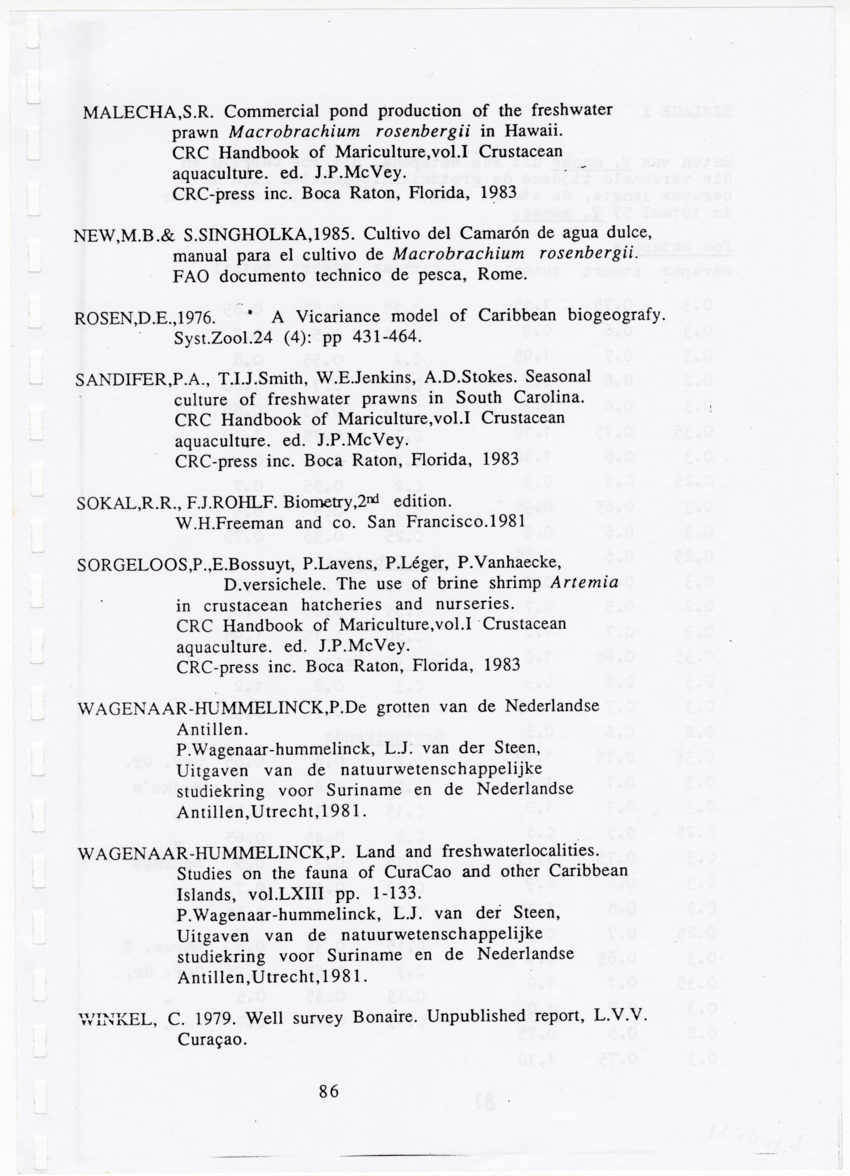 De zoetwatergarnalen van Bonaire - een survey en de mogelijkheden tot kweek - New Page
