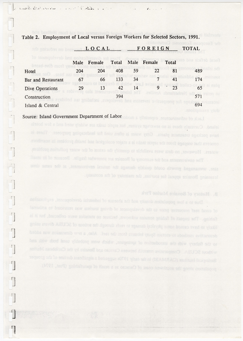 The ecology and economics of Bonaire Marine Park - New Page