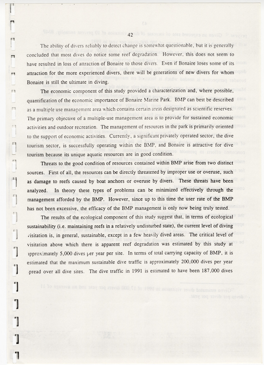 The ecology and economics of Bonaire Marine Park - New Page