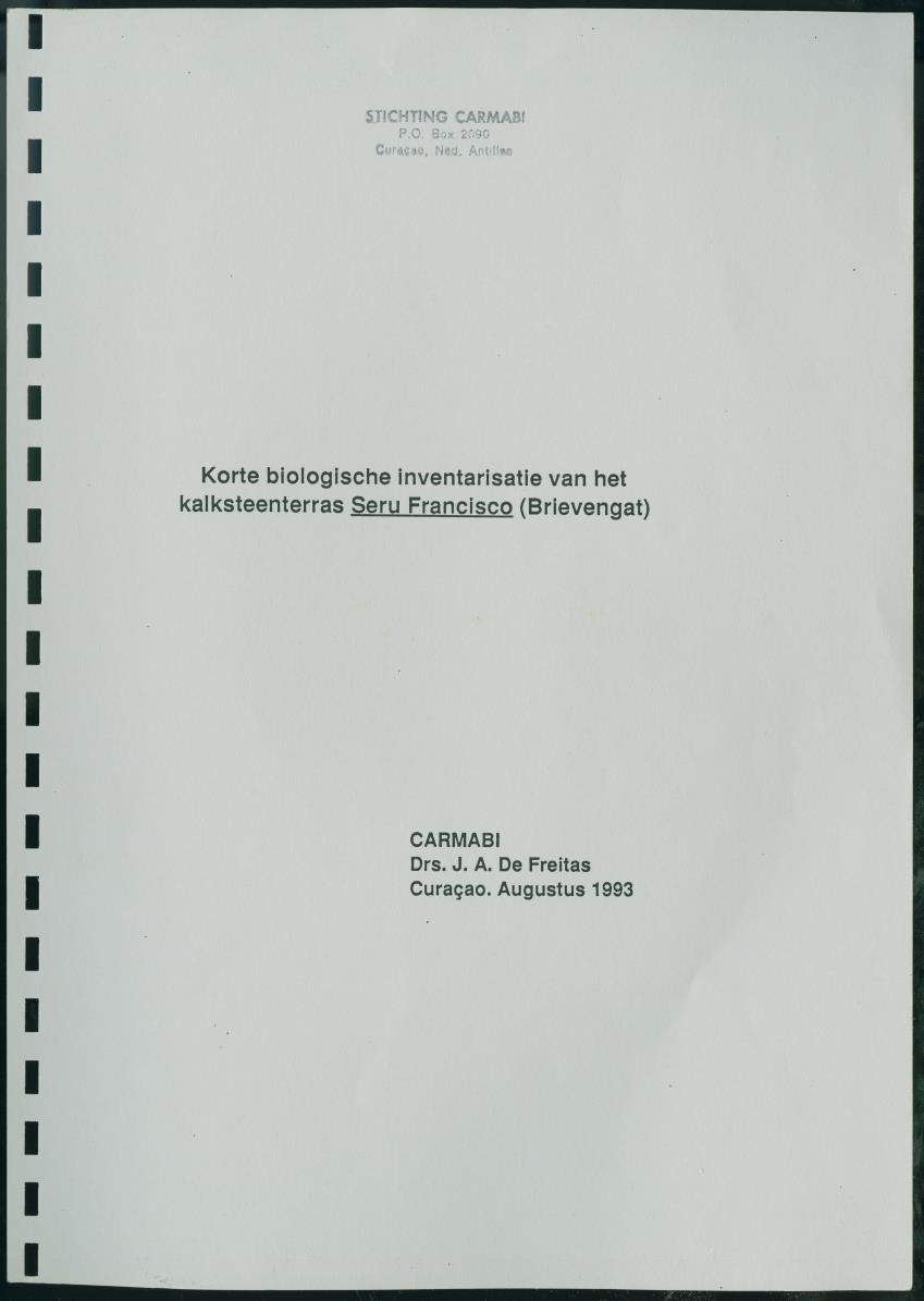 Z Korte biologische Inventory report van het kalksteenterras Seru Francisco (Brievengat) - New Page
