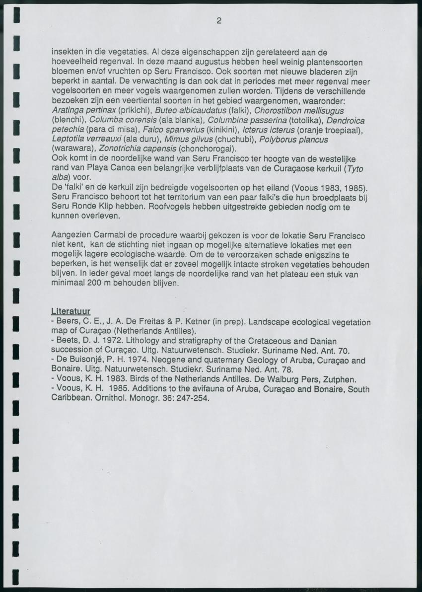 Z Korte biologische Inventory report van het kalksteenterras Seru Francisco (Brievengat) - New Page