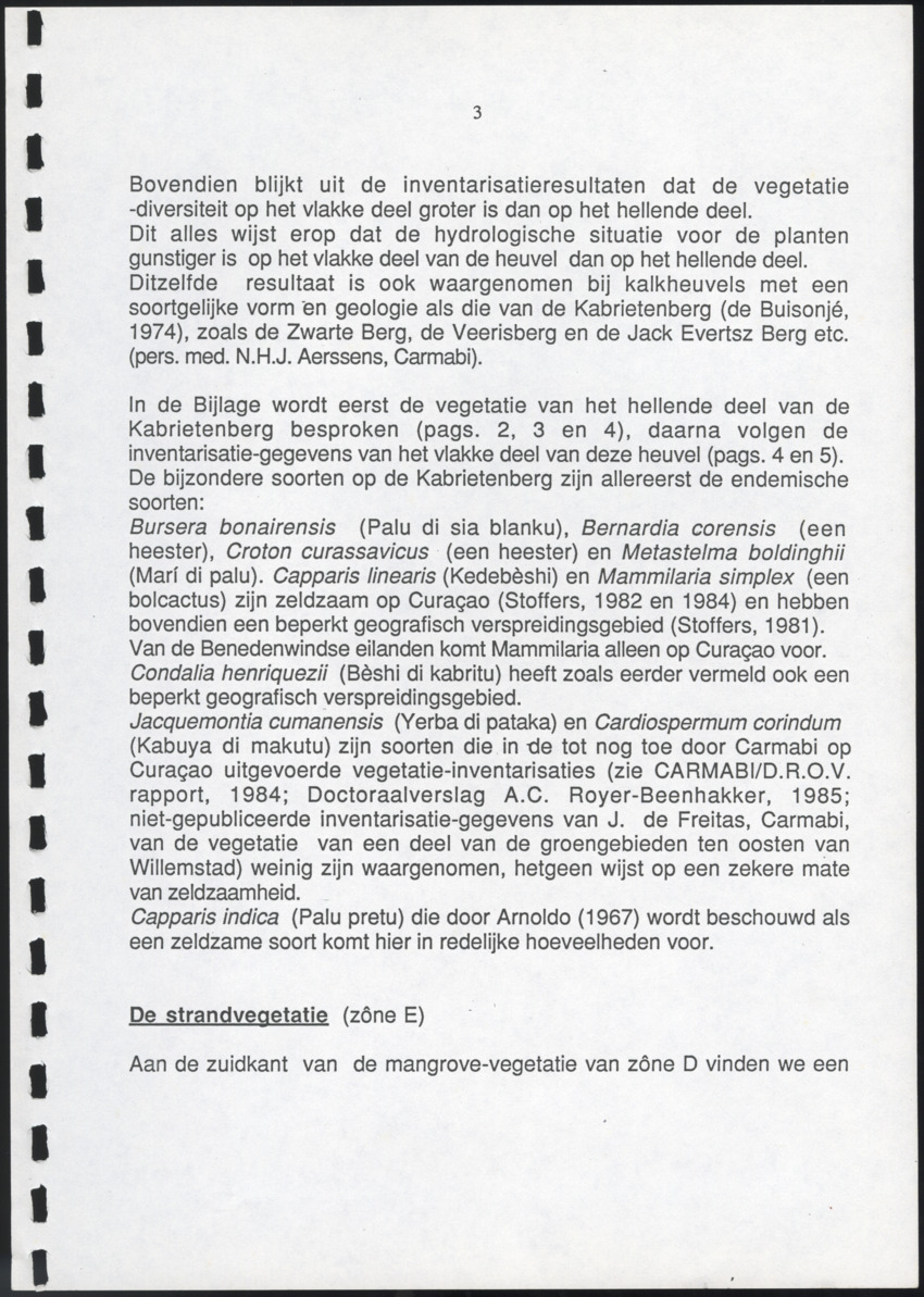 Inventarisatie-rapport van het schiereiland Caracasbaai - New Page