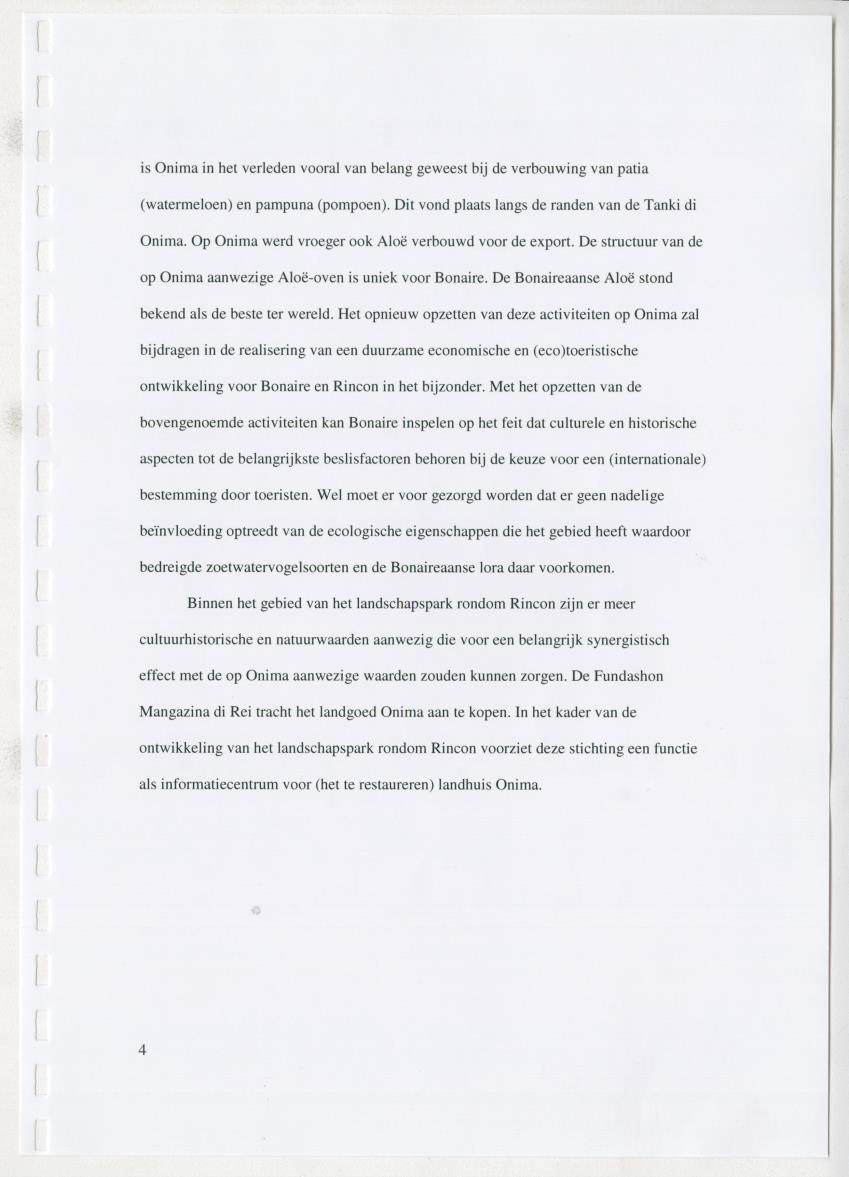 z Natuur- en cultuurhistorische waarden van plantage Onima, Bonaire - New Page