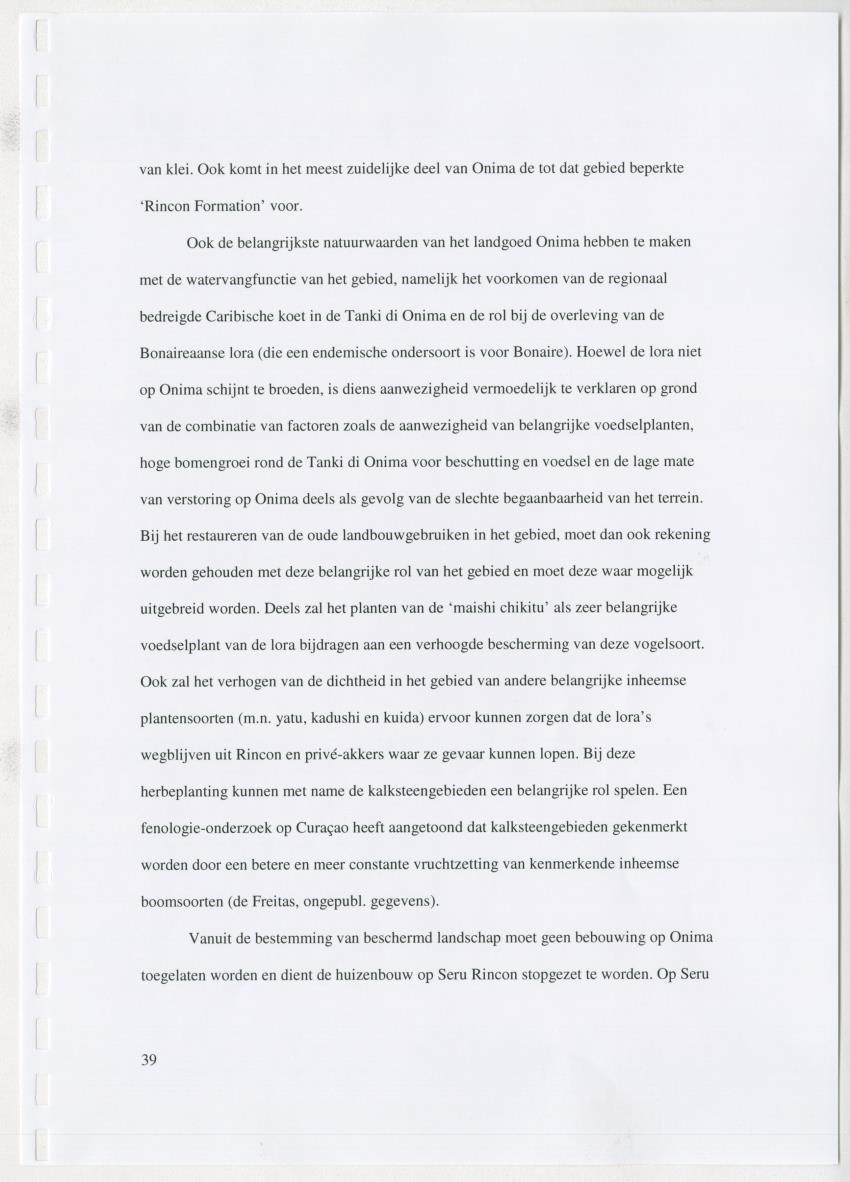 z Natuur- en cultuurhistorische waarden van plantage Onima, Bonaire - New Page
