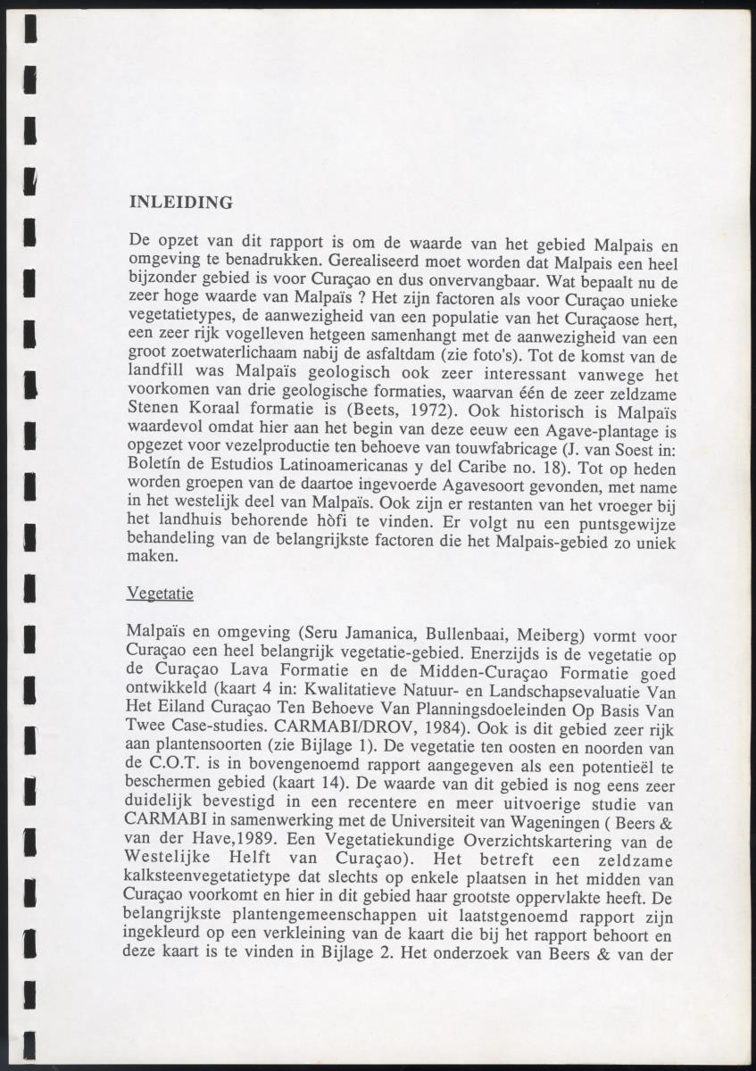 Z Reactie op het eilandelijk ontwikkelingsplan Curacao, in 't bijzonder v.w.b. Malpais - New Page