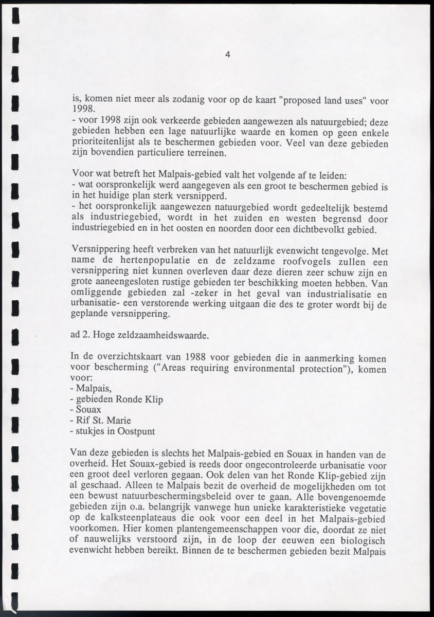 Z Reactie op het eilandelijk ontwikkelingsplan Curacao, in 't bijzonder v.w.b. Malpais - New Page