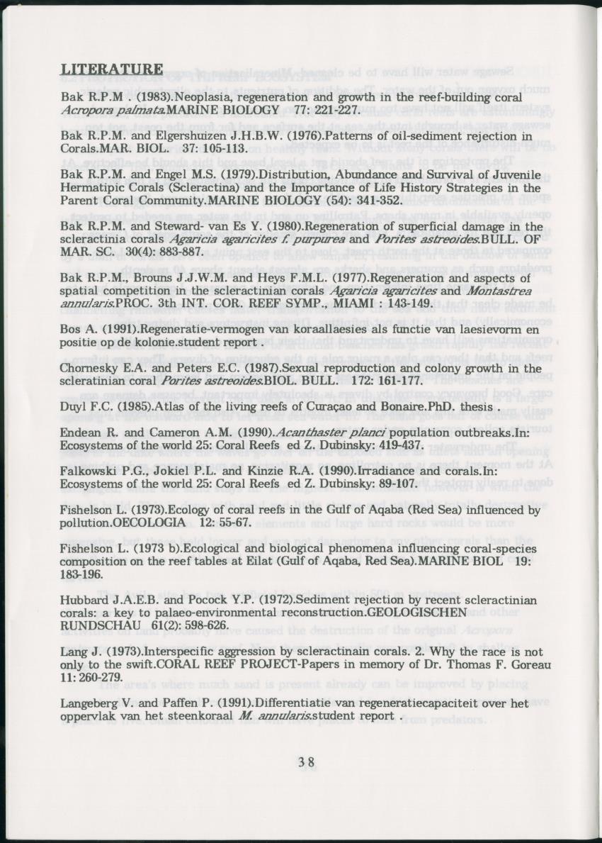 Z Regeneration of Siderastrea siderea in relation to sedimentation and of Diploria strigosa and Porites astreoides to colony size, and the influence of sedimentation on the coral community - New Page