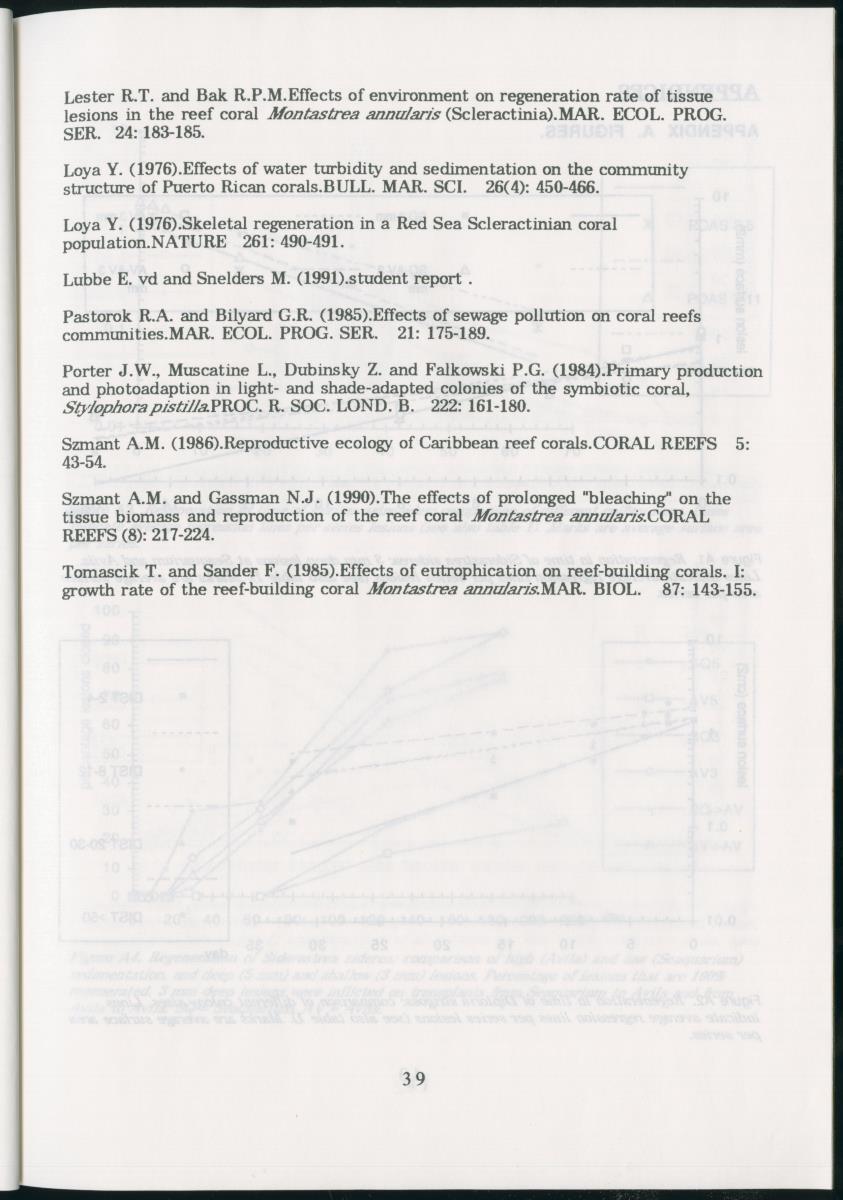 Z Regeneration of Siderastrea siderea in relation to sedimentation and of Diploria strigosa and Porites astreoides to colony size, and the influence of sedimentation on the coral community - New Page