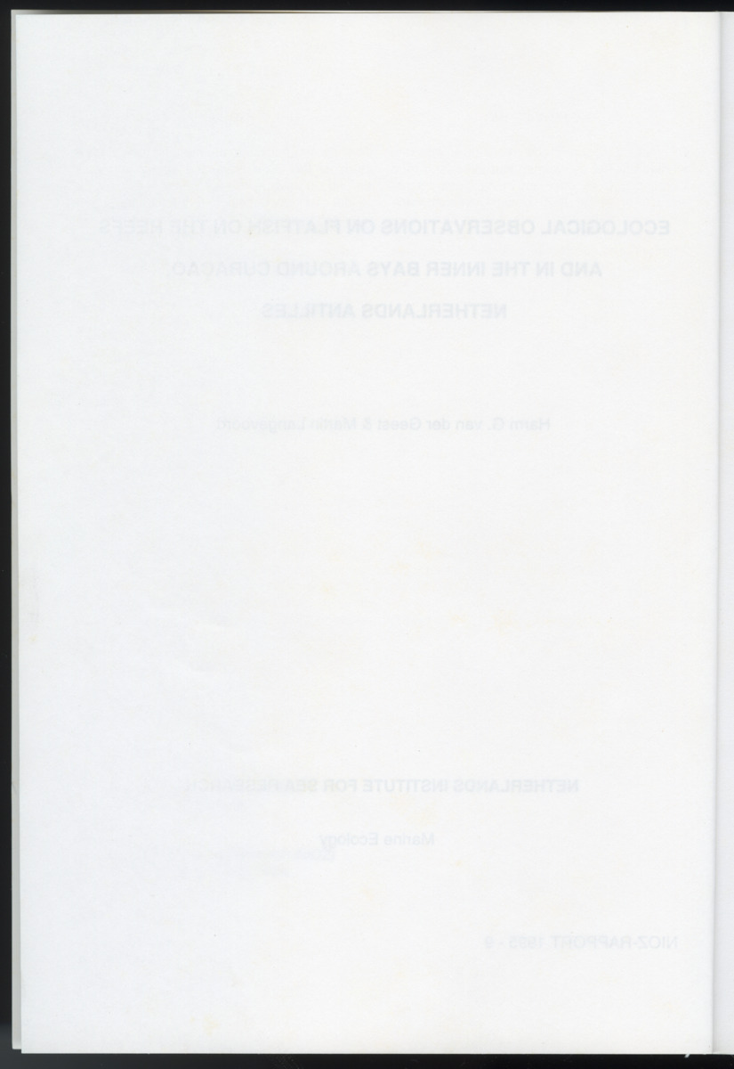 Ecological observations on flatfish on the reefs and in the inner bays around Curacao, Netherlands Antilles - New Page
