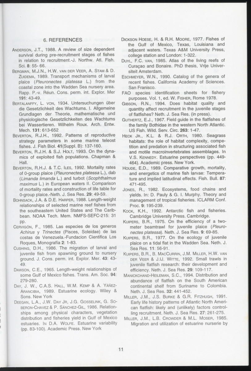 Ecological observations on flatfish on the reefs and in the inner bays around Curacao, Netherlands Antilles - New Page