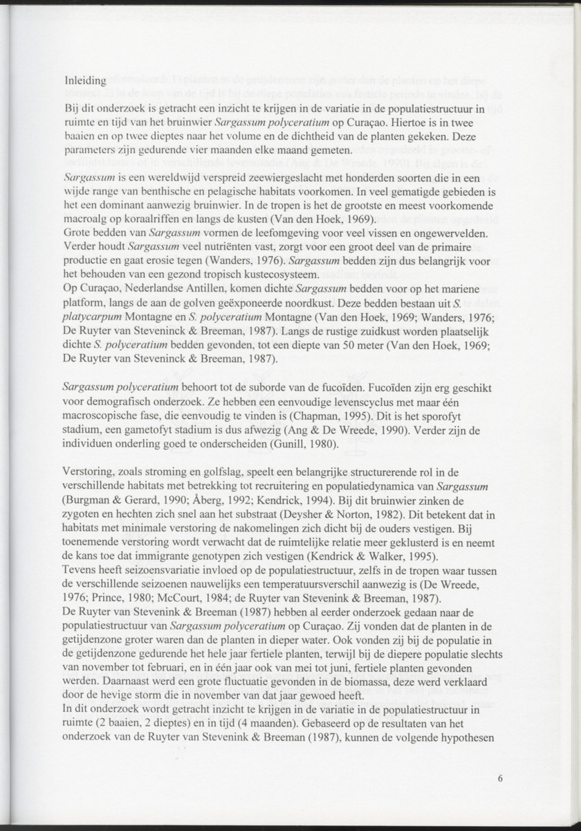 De populatiestructuur van het bruinwier Sargassum polyceratium op Curacao - New Page
