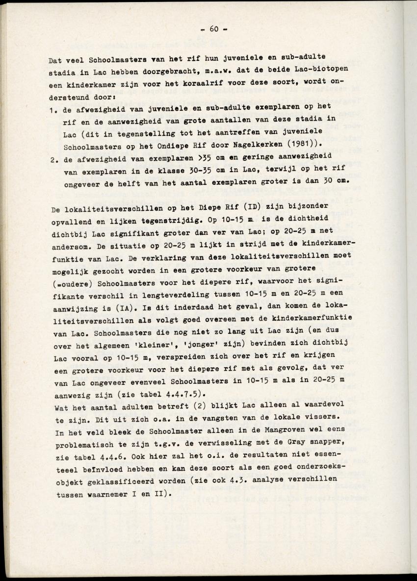 Het belang van de zeegrasvelden en de mangrovebossen in de lagune Lac voor de vissen in Lac en voor de vissen op het rond Bonaire gelegen koraalrif - New Page