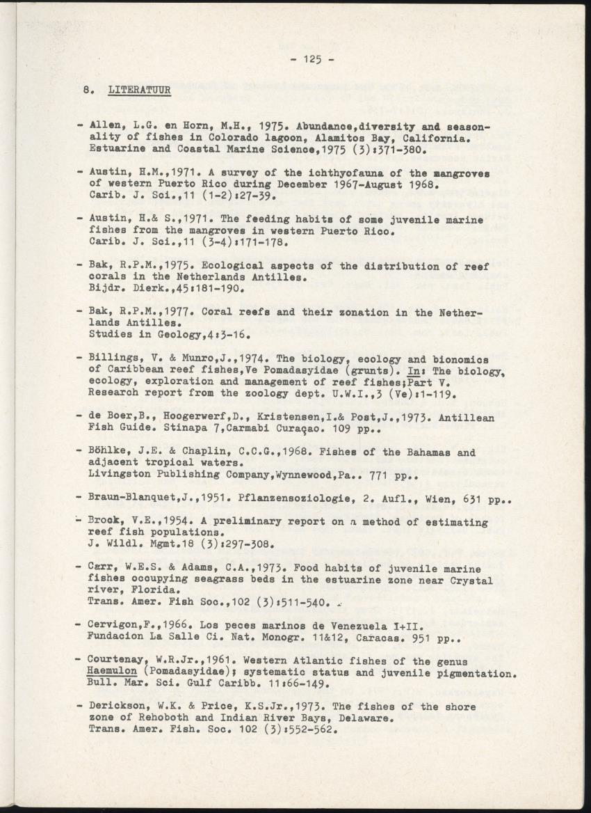 Het belang van de zeegrasvelden en de mangrovebossen in de lagune Lac voor de vissen in Lac en voor de vissen op het rond Bonaire gelegen koraalrif - New Page