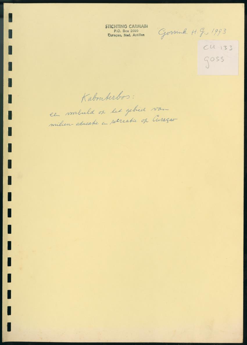 Z Kabouterbos: een voorbeeld op het gebied van milieu-educatie en recreatie op Curacao - New Page